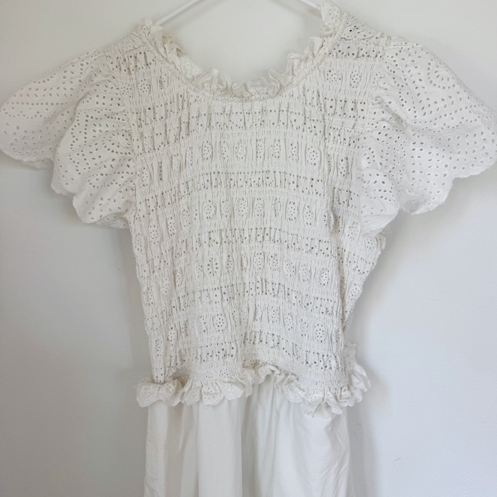 Sea New York White Eyelet Midi Dress with Back Tie - Picture 4 of 9